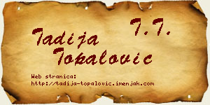 Tadija Topalović vizit kartica